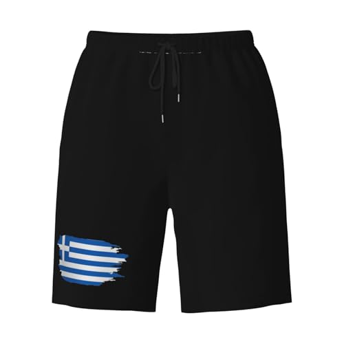 Greek Flag Men's Quick-Dry Board Shorts 7" - Swim Trunks Summer Hawaii Beach3