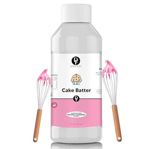 Dolce Flav Natural Cake Batter Extract – 8 Ounce Water-Soluble Ko...