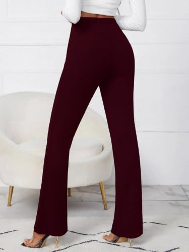 Image of Leriya Fashion Women's Yoga Dress Pants Stratchable Work Slacks Business Casual Office Straight Leg /Bootcut Elastic Waist Trouser for Women