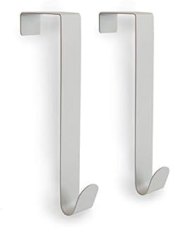 Premium over the Door Hook 2-Pack. Sturdy Design Stainless Steel Door Hanger Over