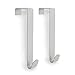 Premium over the Door Hook 2-Pack. Sturdy Design Stainless Steel Door Hanger Over Door Hooks with Warm Grey Powder Coated Finish. Over The Door Hooks for Clothes, Towel Hook, Coat Hooks and More.