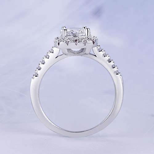 Ufooro Cz Fake Engagement Rings Solitaire Crystal Women's Engagement Rings Cubic Zirconia Wedding Band Gift Fake Diamond Rings(White-W, 7) #TOP5