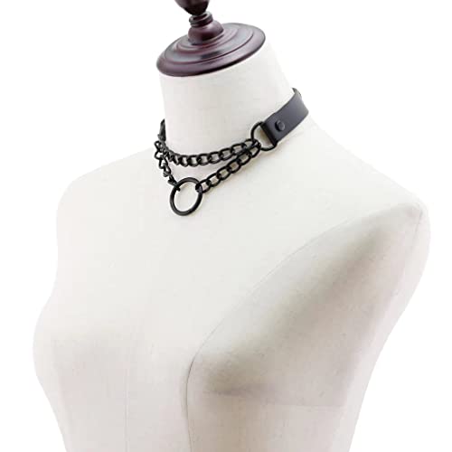 Adjustable Pu Leather Choker Necklace, Goth Punk Choker Collar Necklace For Women Girls Boys Rockers (Black Choker) #TOP2