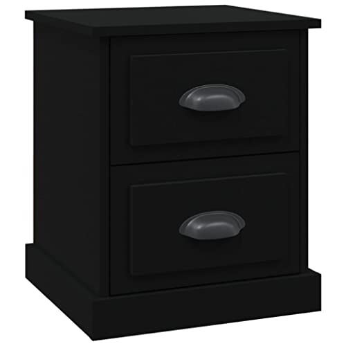 Table de chevet noire avec 2 tiroirs design table d'appoint - 2