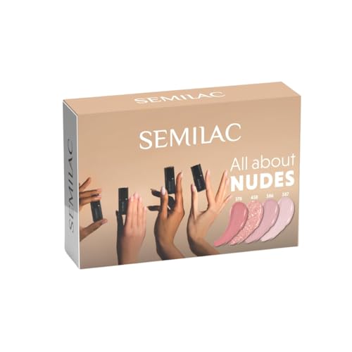 Semilac All About Nudes UV Set Esmalte semipermanente 4x7ml