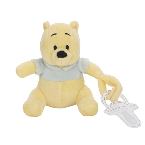 Image of Disney Winnie The Pooh Yellow and Aqua Plush Buddy Pacifier Holder