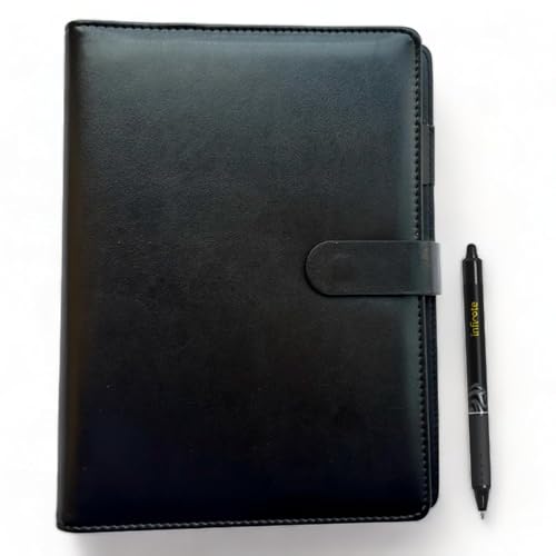 Image of Infinote Executive Reusable Stone Paper Smart Notebook and Planner (A5, with 100 Pages | 50 Sheets | 100 Sides, Croc Black)