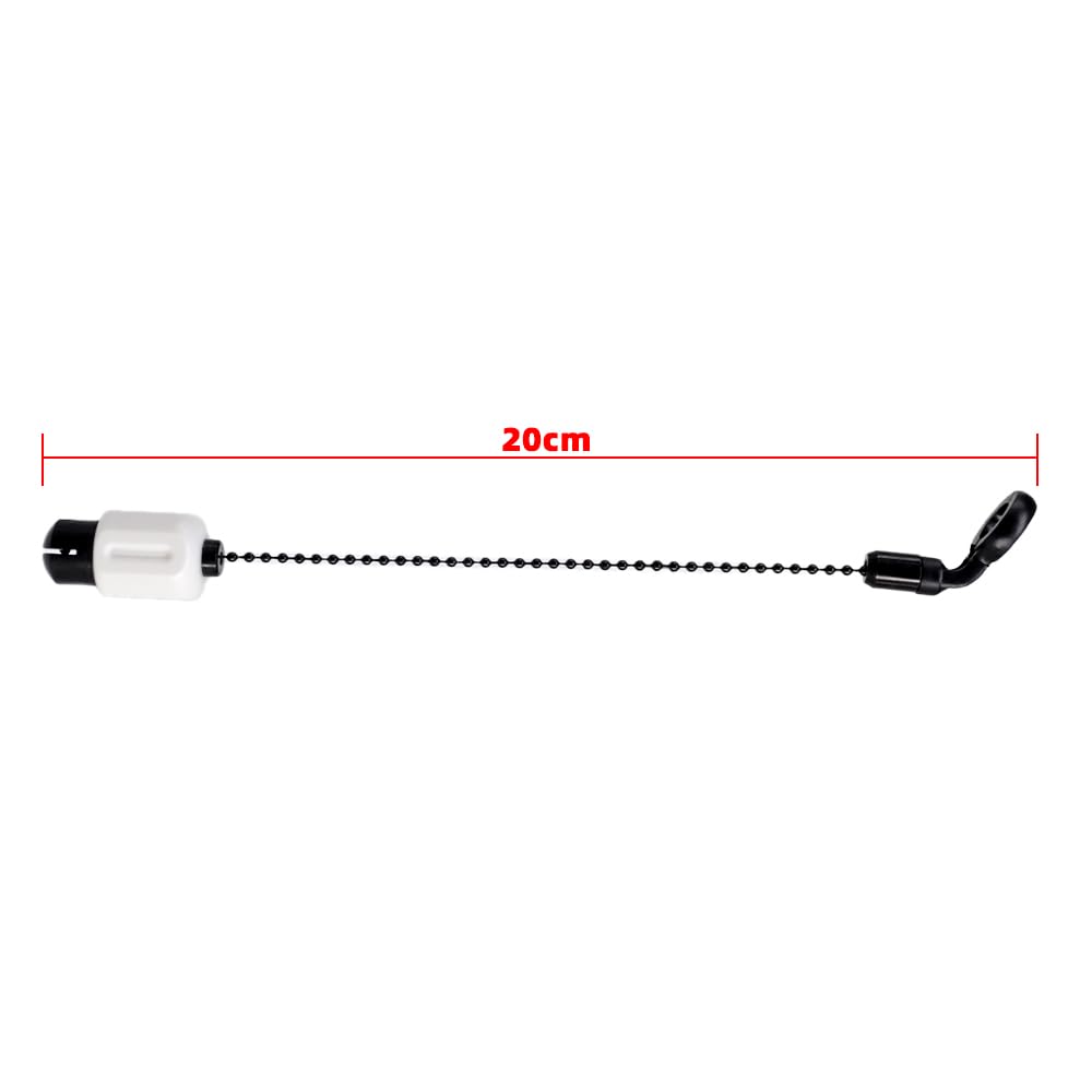 Hirisi Tackle Bobbins Swinger Drop Off - Chaîne en laiton pour alarme de pêche à la carpe - Chaîne noire - Clip de cordon réglable