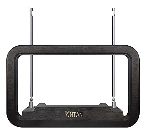 Antan Dvb-T655Va Indoor Tv Antenna 25-35 Miles Range -Support 8K 4K 1080P Uhf Vhf Freeview Channels With Longer 10Ft Coaxial Cable, Black #TOP1