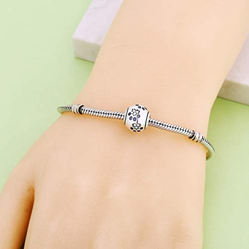 Dog Paw Print Charms 925 Sterling Silver Animal Birthstone Crystal Charms For Pandora 3Mm Snake Chain Bracelets (Clear) #TOP4