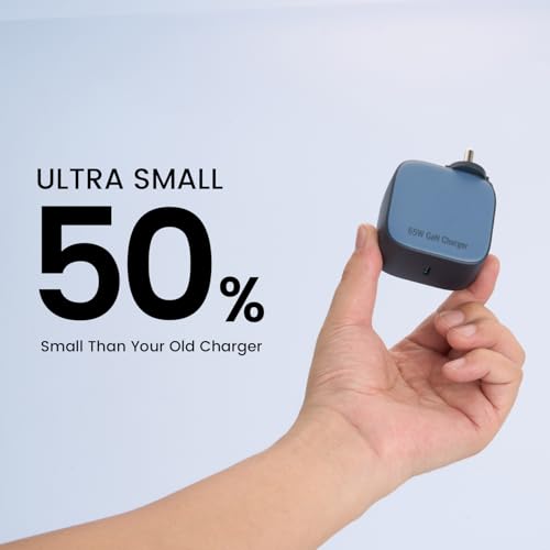 Image of DeperAI 65W Type C Adapter[MFi-Certified], PD3.0 GaN III Type C Charger, Compatible with Laptop, Tablet, iPhone 16 Pro /15, Samsung Galaxy S23 Ultra /S22 and More Type C Devices, Supports UFCS(Blue)