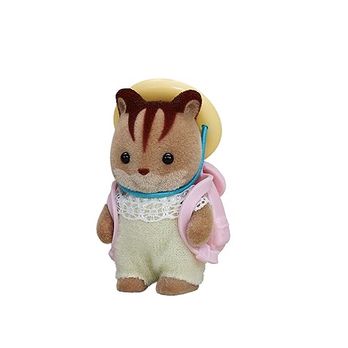 Bébé Écureuil Sylvanian avec Chapeau et Sac Jouet en Peluche Adorable Neuf - vue 3