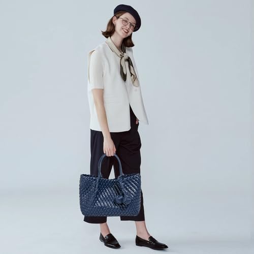 Image of Woven Tote Bag for Women, Hobo Bag for Work, Large Beach Travel Handbags and Purses, Retro Shoulder Bag, Shopping Bag