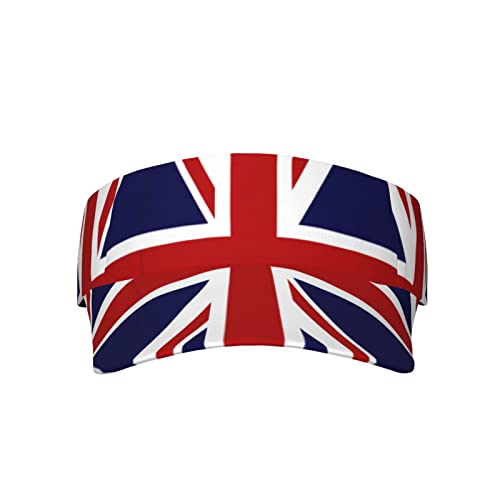 LVGOOKI UK British Flag UK British Flag Sport Sun Visor Hats UK Flag Hats Empty Top Baseball Sun Cap for Men and Women, England F3, One Size