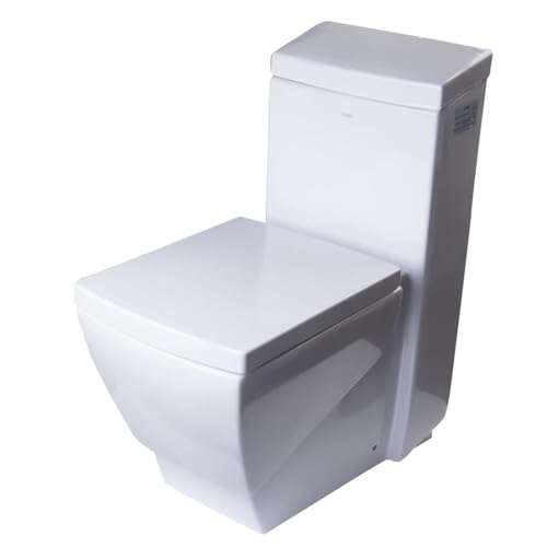 Inodoro monobloque HomeStock - Sistema de descarga de alta eficiencia en cerámica - Blanco