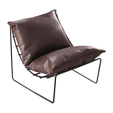 Almencla 1/6 Doll House Chair Armchair Decoration, Alloy Furniture for Kids Children, Dark Brown Cover