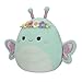 Squishmallows Original 8-Inch Reina Green Butterfly with Flower Crown - Official Jazwares Large Plush
