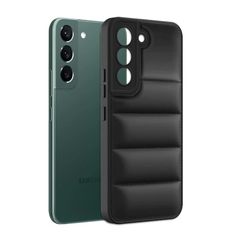 Image of Plus Puffer Case Camera Protection Soft Back Cover for Samsung Galaxy S22 5G - Black