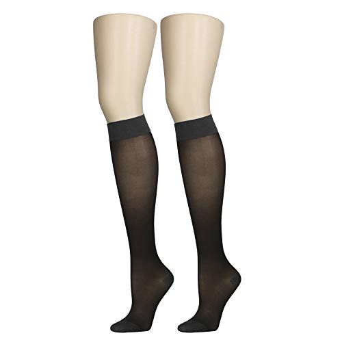 Image of Truform Sheer Compression Stockings, 15-20 mmHg, Women's Knee High Length, 20 Denier