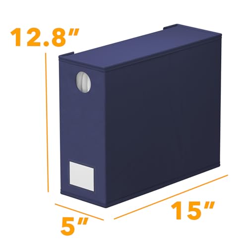 Image of SpaceAid 4 Pack Bed Sheet Organizers and Storage, Foldable Sheet Organizer for Linen Closet, Sheets Set Folder Keeper with Window XL (Queen & King Size) Bedding Container (Navy Blue, 4 Pack)