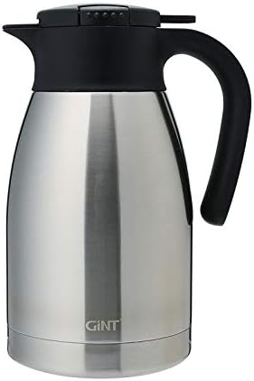 GiNT 51Oz Stainless Steel Thermal Coffee Carafe with Lid/Double Walled Vacuum Thermos / 12 Hour Heat Retention (Silver, 1.5L)