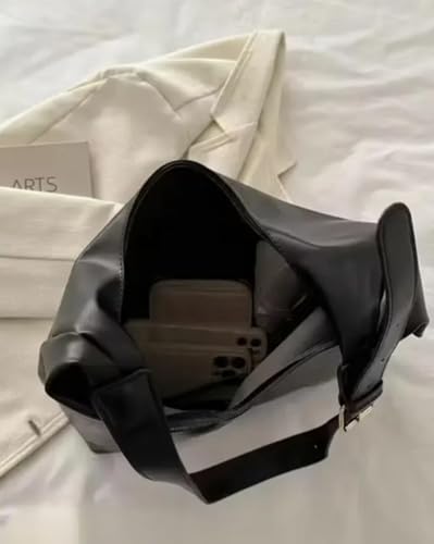Image of SENTINEL Women Black Hobo Shoulder Bag, Synthetic Leather Stylish Black HOBO Shoulder Bag for Women - Perfect for College & Office Use