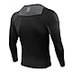 AMZSPORT Herren Kompressionsshirt Langarm Funktionsshirt Sportshirt Atmungsaktiv Laufshirt, Schwarz, XL