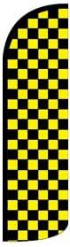 Checkered (Black &Yellow) Swooper Flag Feather Fly Knitted Polyester Decorative House