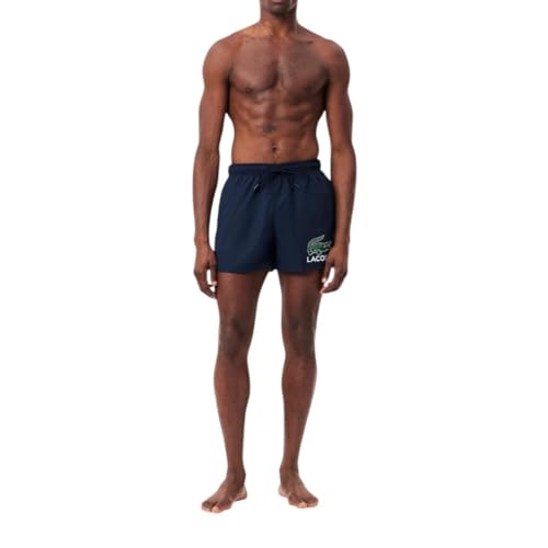 Lacoste Men's Core Collection Branding Mid-Thigh Swim Shorts