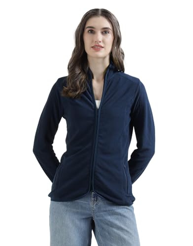 Image of Alan Jones Clothing Women's Standing Collar Zipper Fleece Standard Length Jacket