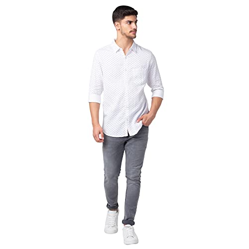 Image of Spykar Men's Slim Fit N /A Full Sleeve Printed Casual Shirts
