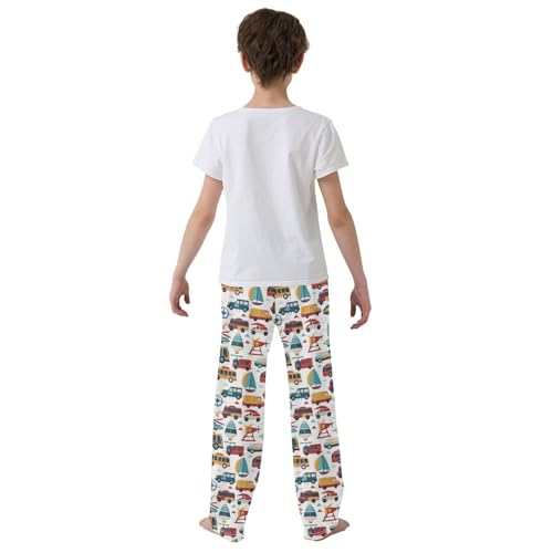 Pajama Bottoms, Cartoon Transport Toys Pajamas Pant Lounge Wear Sleep Long Pants Casual Sleepwear PJS3
