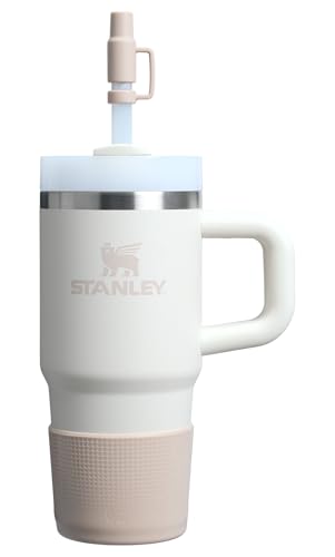 Image of Stanley Quencher Boot and Straw Cover Cap | Anti-Slip Silicone Protector for 14 oz Tumbler with Handle | Accessory Set for Stainless Steel Drinking Cup | BPA-Free | Sand