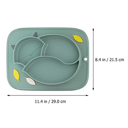 Toyvian Placa Placa Dividida Fox Forma Silicone de Sucção Do Bebê Auto Alimentação Tigela Formação A