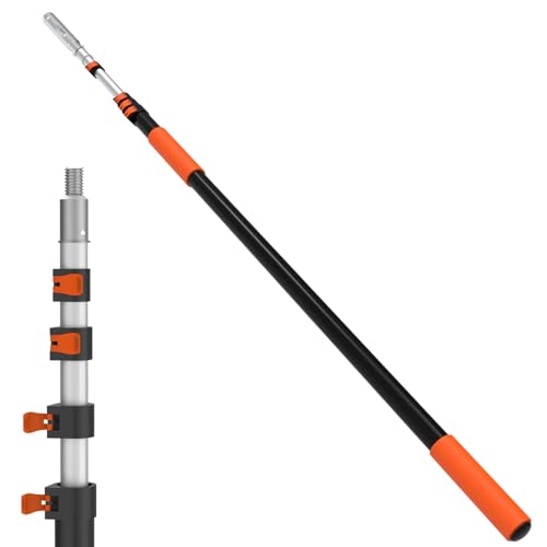 LAANPOLE Telescopic Pool Pole 16ft Heavy Duty Swimming Pool Pole Adjustable Pool Cleaning Pole for Skimmer Nets Vacuum Heads and Brushes
