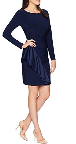 Chaps Women's Ruffle Sheath Dress (Navy, XL)2
