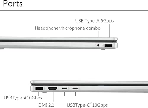 Image of HP OmniBook 5 Flip 2-in-1 Laptop, 14 inch 2K Touchscreen Display, Intel Core 5 120U, 8GB RAM 512GB SSD, Wi-Fi 6E, Bluetooth 5.3, Backlit Keyboard, 256gb 9H Docking Station, Windows 11 Home, Silver