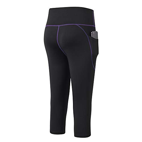 Leggings de ioga para mulheres, Andoer Leggings femininas para ioga Calças Capri de secagem rápida c