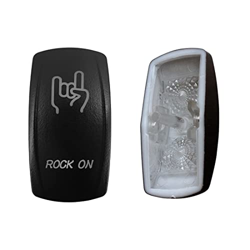 Image of Laser Etched Backlit Switch Cover Cap for Car Boat Dashboard Rocker Switch (Rock ON)