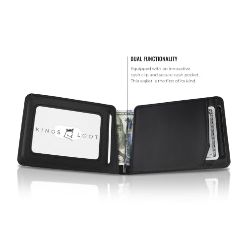 Image of Kings Loot Wallet For Men, RFID Blocking, Cash Pocket, Midnight Gunmetal