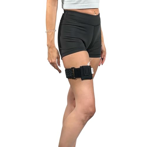 Pumpcases Adjustable Black Insulin Pump Belt – Diabetic Insulin Pump Stretch Band – Leg Belt Insulin Pump Case – Compatible with Mobi – Assembled in The USA (Small)