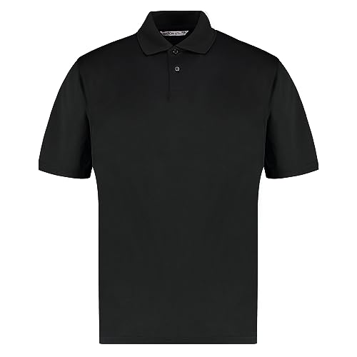 Kustom Kit Mens Short Sleeve Polo Shirts, Black, Medium. KK444