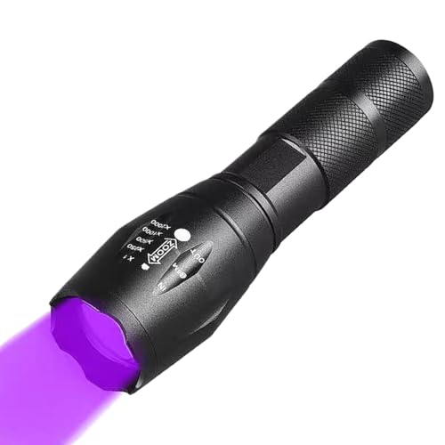 Luz de linterna UV, Linterna ultravioleta | Linterna LED UV Linterna violeta con luz blanca   Detector de luz negra de mano, potente antorcha para dinero