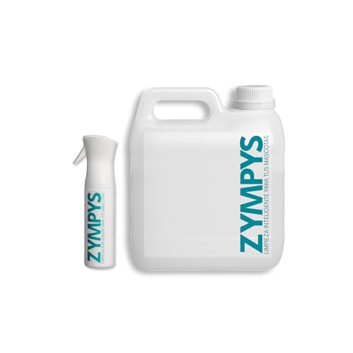 ZYMPYS Limpiador Enzimático para Mascotas, Pack Spray 300ml + Garrafa 2.5L, Eliminador de Olores Natural, Sin Perfumes, para Interior y Exterior