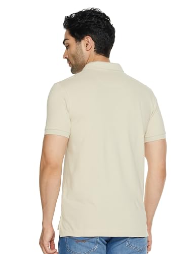 Image of U.S. POLO ASSN. Men's Half Sleeve Solid Polo T-Shirts (UDTSHS1295 Beige M)