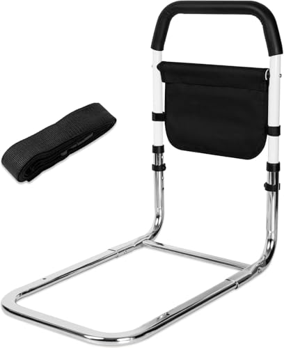 OUUTMEE - OUUTMEE Barrière de lit anti-chute pour adulte, main courante sur le lit, en carbone, barre de sécurité portable et pliable, argentée