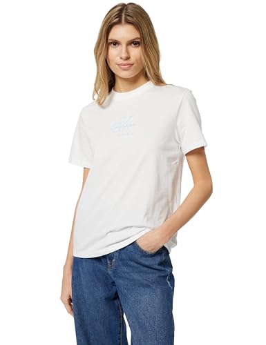 Calvin Klein Camiseta de manga corta Mujer Classic Fit Tee de algodón, Blanco (Brilliant White), L