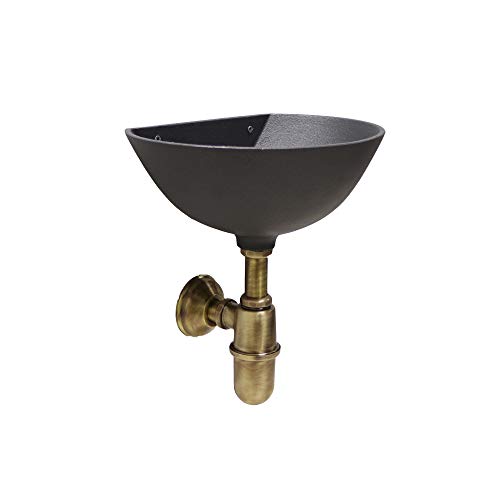 Fonderia Bongiovanni | Fontaine de jardin extérieur | Fontaine murale | Modèle 600 en aluminium | Couleur Gris Fonte avec Siphon en Lation Bruni | Fontaine murale d'extérieur