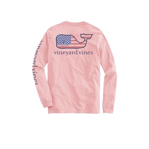 vineyard vines Women's Flag Whale Long-Sleeve Pocket Tee