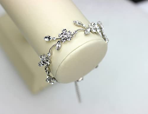 Image of Faship Gorgeous Rhinestone Crystal Floral Necklace Earrings Set